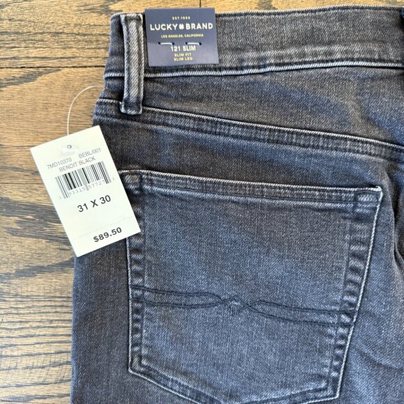 Lucky Brand 121 Slim fit Jean 31x30 Slim Leg Benoit Black Wash NWT - Picture 5 of 6